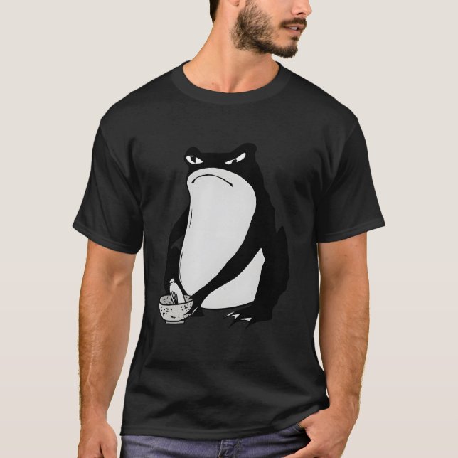 Grumpy Frog Drawing Japanese By Matsumoto Hoji T-Shirt (Front)