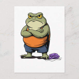 Grumpy Frog Funny Cartoon Frog Postcard