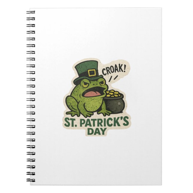 Grumpy Frog St.Patrick's Day Notebook (Front)