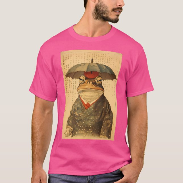 Grumpy Frog Unimpressed Toad Japanese Aesthetic T-Shirt (Front)