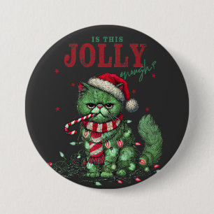 Grumpy Funny Cat Christmas Holiday 7.5 Cm Round Badge