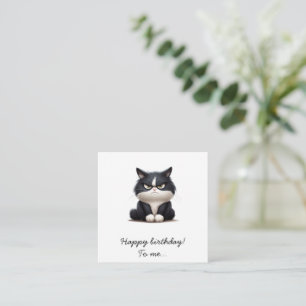 Grumpy funny cat Happy birthday Card