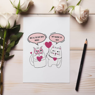 Grumpy Funny Sarcastic Cat Valentines Day  Holiday Card