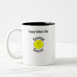 Grumpy Geezer Small curved text logo Two-Tone Coffee Mug
