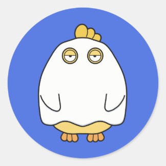 Grumpy Ghost Chick Classic Round Sticker