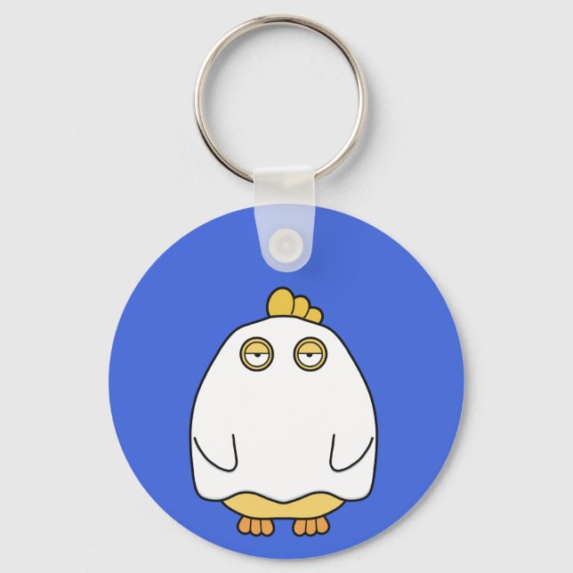 Grumpy Ghost Chick Key Ring (Front)