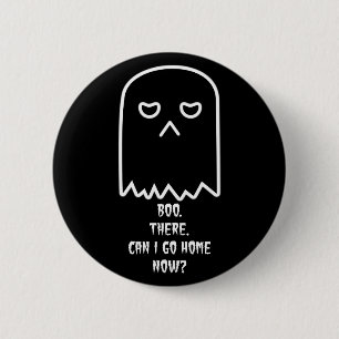 Grumpy Ghost Halloween Button