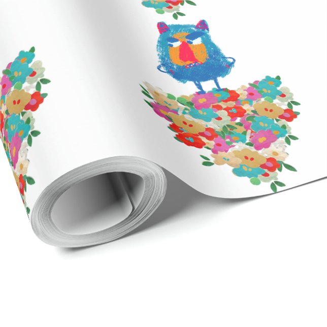 Grumpy Giant on Pastel Blooms Wrapping Paper (Roll Corner)