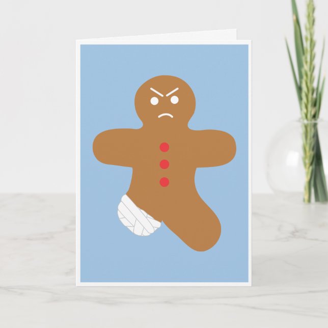 Grumpy Gingerbread Man Christmas Card (Front)