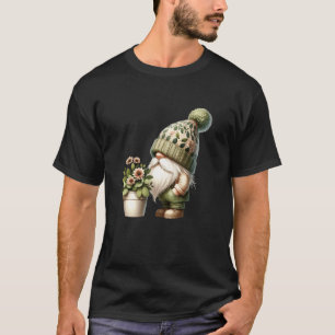 Grumpy Gnome Grandpa With Flower Pot For Funny Gar T-Shirt