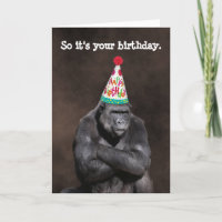 Grumpy Gorilla Yay Birthday