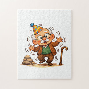 Grumpy Grandpa Standing Up Too Fast Joke Jigsaw Puzzle