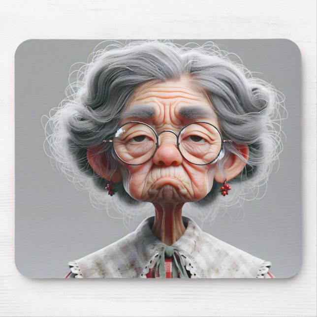Grumpy Granny Look Mouse Mat (Front)