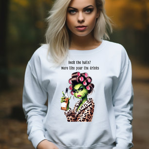 Grumpy Green Furry Women Loves Cocktails T-Shirt