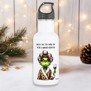 Grumpy Green Furry Women Loves Wine 532 Ml Water Bottle
