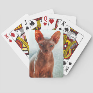 Grumpy Hairless Sphynx Cat Playing Cards