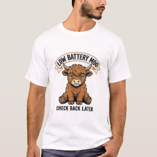 Grumpy Highland Cow Funny Offline Mood Shirt