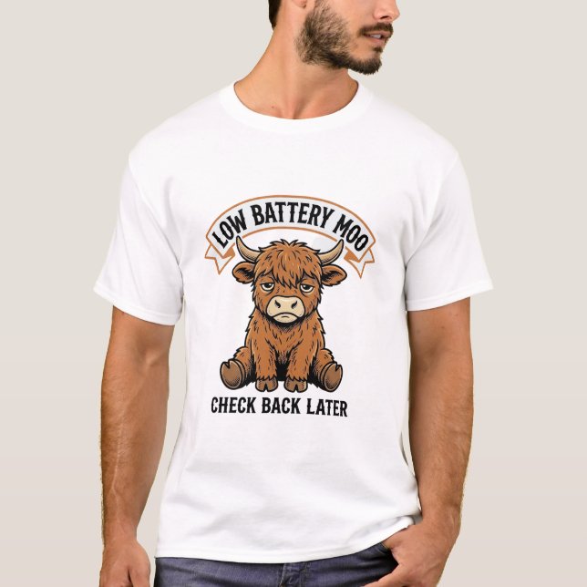 Grumpy Highland Cow Funny Offline Mood Shirt (Front)