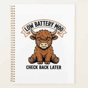 Grumpy Highland Cow Funny Offline Mood Shirt Planner