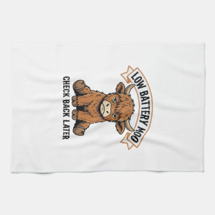 Grumpy Highland Cow Funny Offline Mood Shirt Tea Towel