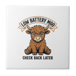 Grumpy Highland Cow Funny Offline Mood Shirt Tile
