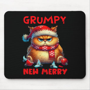 Grumpy Is The New Merry Christmas Cat Sarcastic Cu Mouse Mat