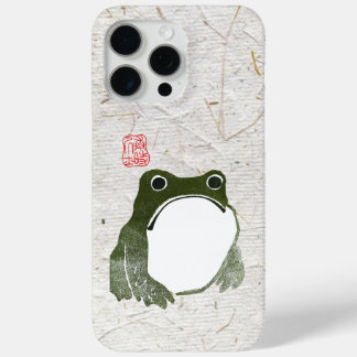 Grumpy Japanese Frog Toad 19th Century iPhone 15 Pro Max Case