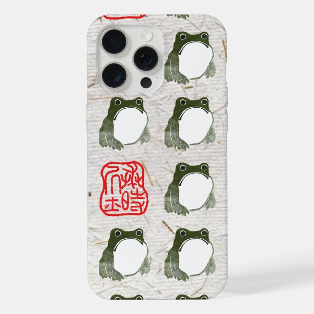 Grumpy Japanese Frog Toad 19th Century  iPhone Case (Back)
