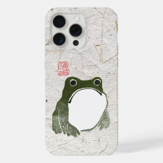 Grumpy Japanese Frog Toad 19th Century iPhone 15 Pro Max Case