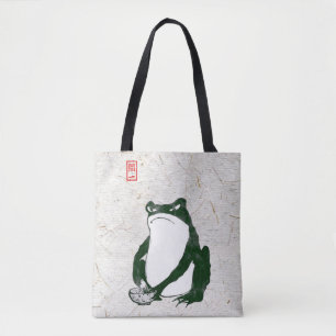 Grumpy Japanese Frog Toad 19th Century  Tote Bag