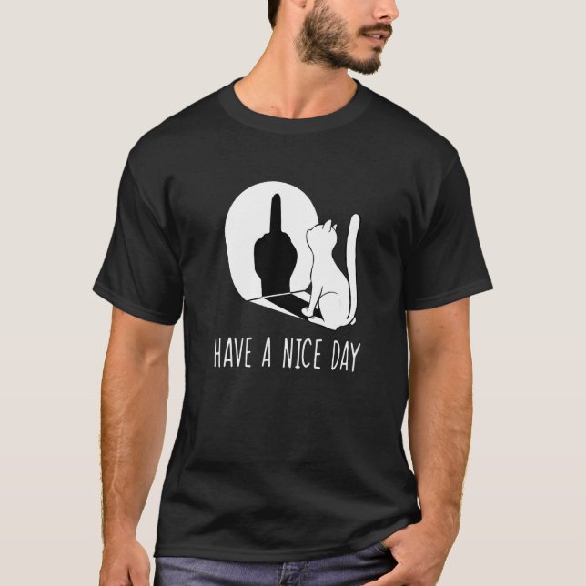 Grumpy Kitten I Hate People Sarcastic Cat Have A N T-Shirt (Front)