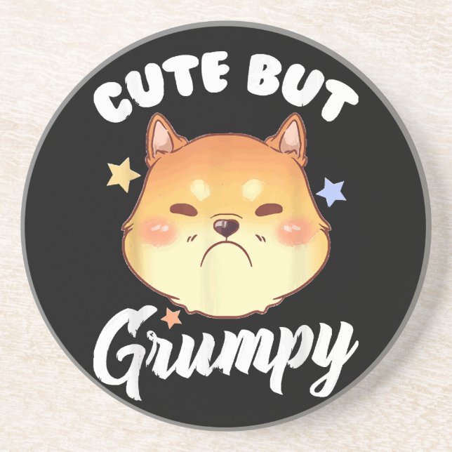  Grumpy Kitten Upset Pouting Cat Coaster (Front)