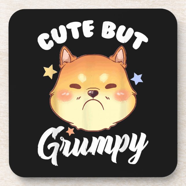  Grumpy Kitten Upset Pouting Cat Coaster (Front)