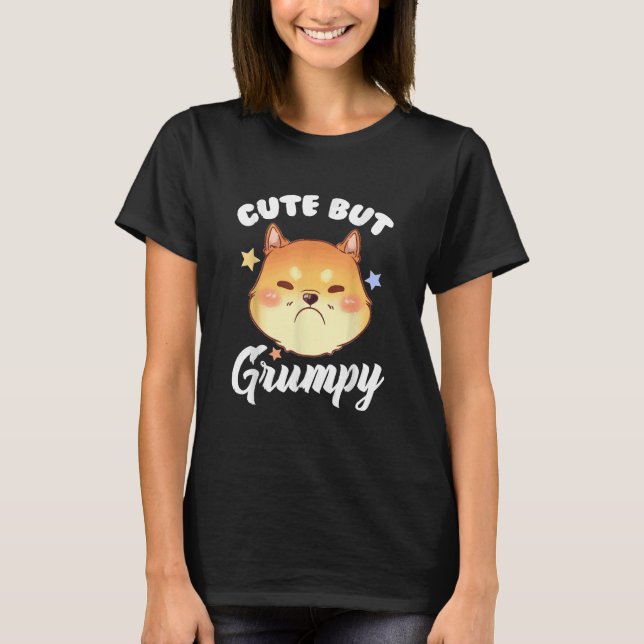  Grumpy Kitten Upset Pouting Cat T-Shirt (Front)