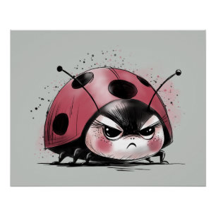 Grumpy Ladybug Poster