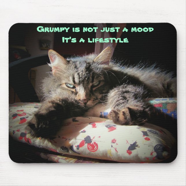 Grumpy  lifestyle Cat mouse pad (Front)