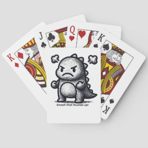 Grumpy Little Dino Playing Cards