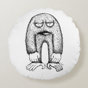 Grumpy Little Monster Indie Art Pillow
