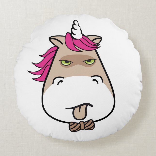 Grumpy little Unicorn funny Kids Throw Pillow (Front)