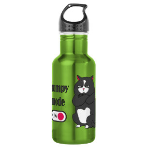 Grumpy mode on funny fat cat 532 ml water bottle
