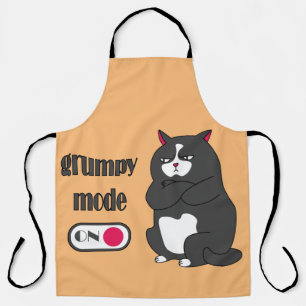 Grumpy mode on funny fat cat  apron