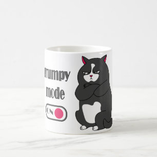 Grumpy mode on funny fat cat  coffee mug