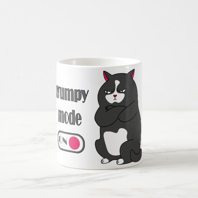 Grumpy mode on funny fat cat  coffee mug (Center)