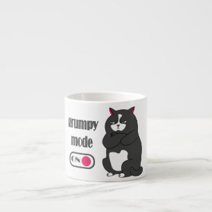Grumpy mode on funny fat cat  espresso cup