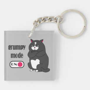 Grumpy mode on funny fat cat key ring