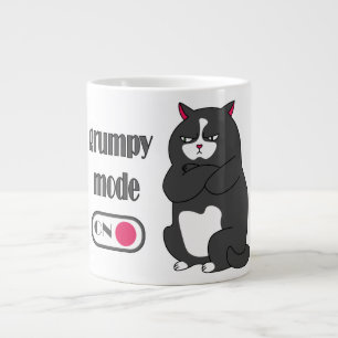 Grumpy mode on funny fat cat large coffee mug