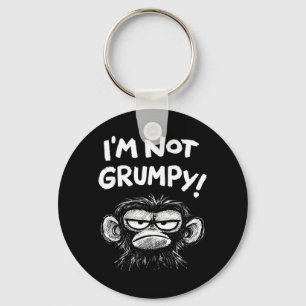 Grumpy Monkey Im Not Grumpy Funny Retro Vintage Key Ring