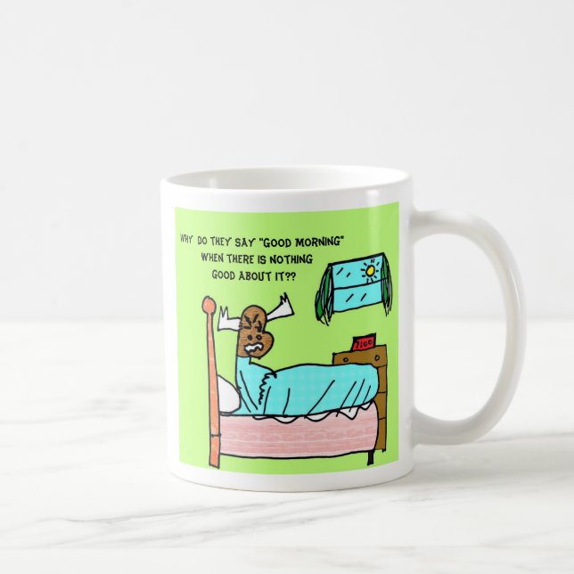 Grumpy  Moose "Good Morning"Mug - Customised Coffee Mug (Right)