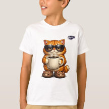 Grumpy Morning Cat Coffee Mug Kids Tank Top
