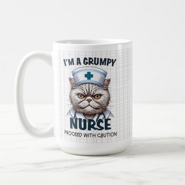 Grumpy Nurse Cat Mug – Funny #NurseLife Gift (Left)